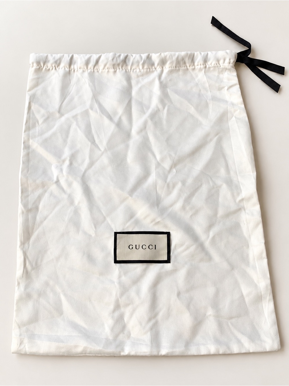 Authentic Gucci Drawstring Dust Bag 15.5” x 12.5” White